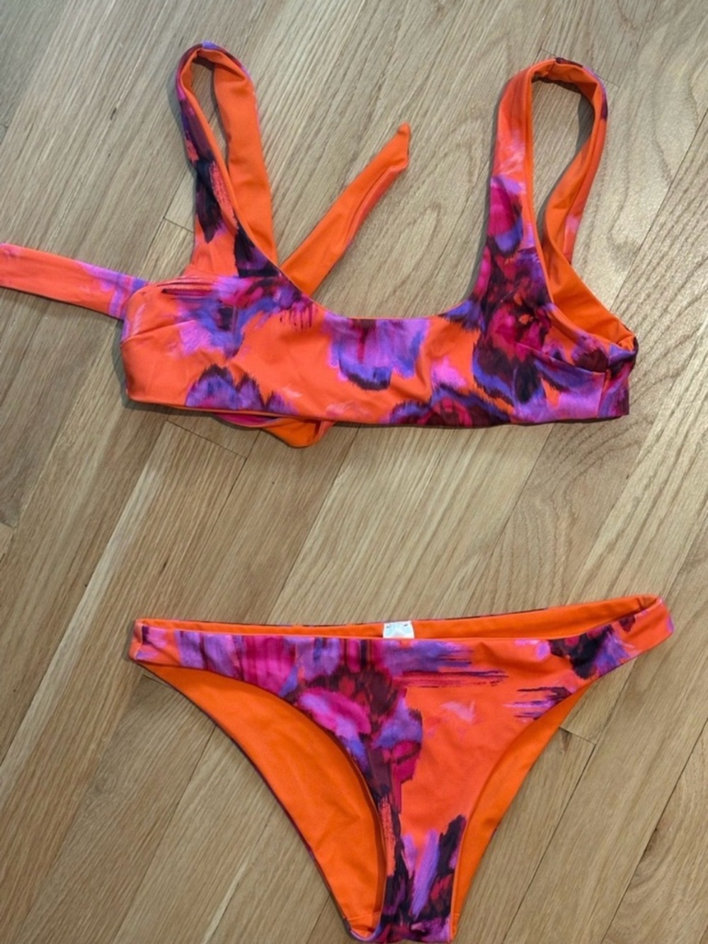 COS Orange Bikini with Pink-Purple Accent